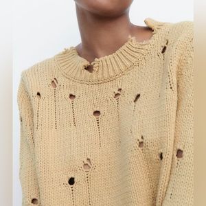 Zara Knit Sweater with Rips